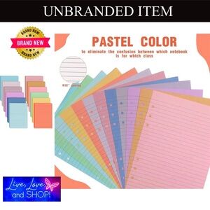A5 6 Ring Refill Paper, Multicolored, 960 Sheets, NIP